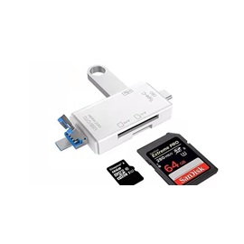 Multifunkční čtečka karet 6v1 USB 2.0/mikro USB/Adaptér OTG typu C TF/SD
